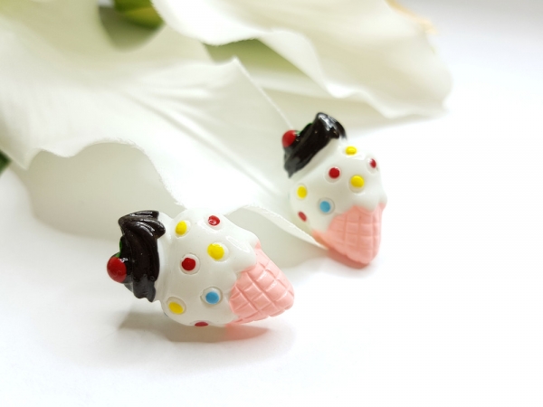 Vanille Eis Ohrstecker Waffeleis Ice Schoko